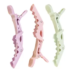 Rhiso Hair Clip (Random Color) for StylingSectioning, Plastic Hair Styling Clip with Wide Teeth &Double-Hinged Design
