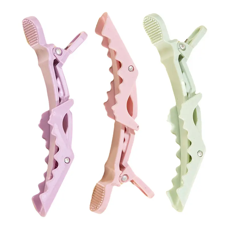 Rhiso Plastic Hair Clip (Random Color) - Hinged, Wide Teeth Design for Hair Styling & Sectioning, Plastic Clip