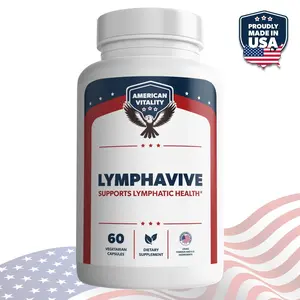American Vitality Lymphavive - Premium Lymphatic System Support Formula - Powerful Supplement for Detox, Immune Health & Overall Wellness - Designed for Maximum Absorption & Effectiveness - 1 Bottle (60 Capsules)