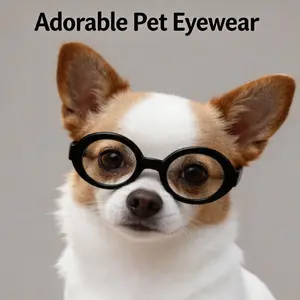 2 Pairs Cat Dog Universal Pet Glasses 8cm, Trendy Fashion Accessories, Special Props for Pet Photography, Stylish Pet Decorations