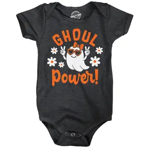 Ghoul Power Baby Bodysuit Funny Sarcastic Halloween Ghost Graphic Novelty Jumper For Infants Funny Baby Onesies Halloween Clothes for Baby Novelty Onesie Black -