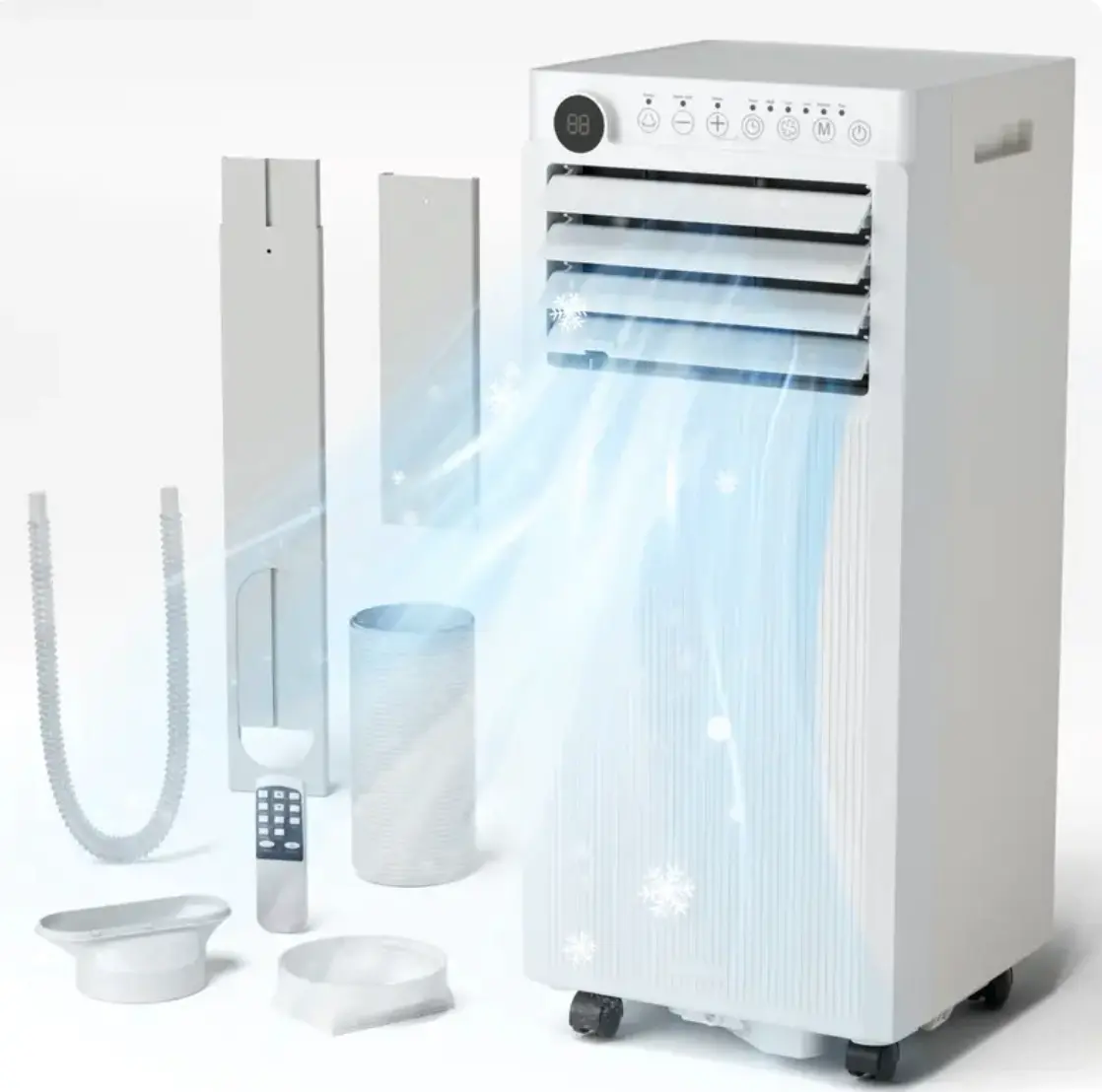 ZAFRO 8000/10000 BTU Portable Air Conditioner, Ultra Quiet AC Unit with Dehumidifier & Fan, Remote Control, 24H Timer, Easy Install for Bedroom & Apartment (Up to 350 Sq.Ft)