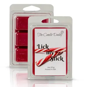 Lick My Stick - Peppermint Stick Scented Wax Melt - 1 Pack - 2 Ounce - 6 Cubes