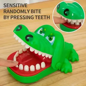 Interactive Crocodile Finger Bite Toy - Interactive Party Tabletop Game Toy, Suitable for Multiple Players - Pull-String Game for Children 3 and Up, Perfect Party Gift