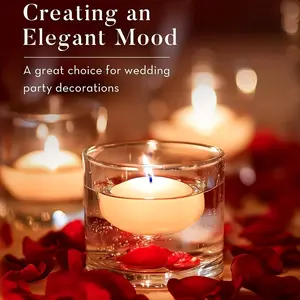 15 Pack Unscented Floating Candles, 1.58 Inch White Water Candles, 5-6 Hours Burn Time, for Wedding Centerpieces, Floral Decor, Christmas, Halloween, Valentines, Romantic Nights & Special Occasions,glassy baby candles,  waxine the drip candle