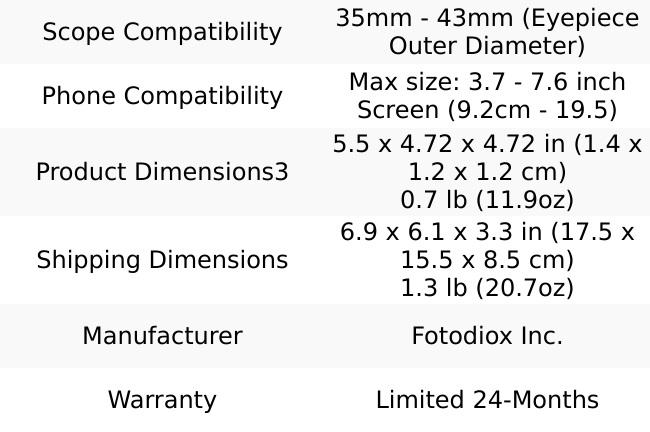 Scope Cam Adapter Kit from Fotodiox Pro - Camera and Smartphone Adapter Mount for Spotting Scopes