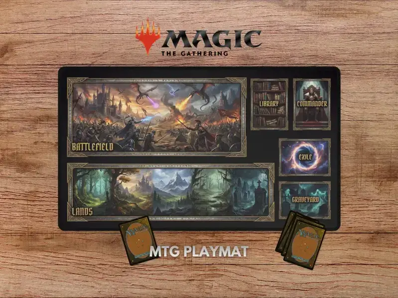 Zoned MTG Playmat - Fantasy Playmat With Zones, TCG Playmat, Magic The Gathering Mat