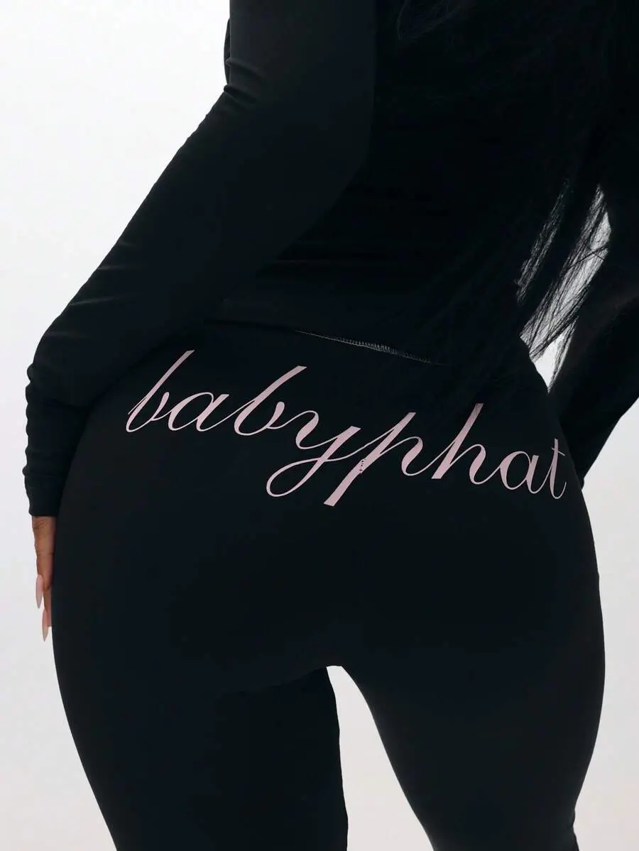 SlaySleep x BABYPHAT Pull On Flare Leggings With High Waist Design For Everyday Comfort And Style