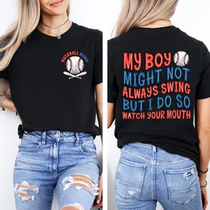 Baseball Mama Shirt, My Boy Might Not Always Swing, Baseball Mom Gift, Sports Mom Shirt, Funny Baseball Sayings, Mom Gifts