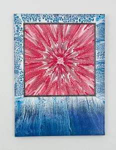 :Spidey-ISH" Abstract acrylic painting on a 18x24 stretched canvas.