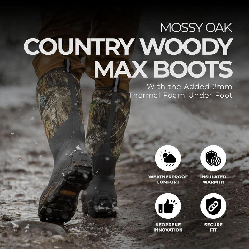 The Original Muck Boot Company Men's Size 8 Mossy Oak Country Woody Max Boots