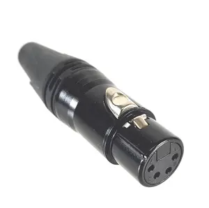 AMERICAN RECORDER Solder Type 4 pin Female ale XLR Connector - Black