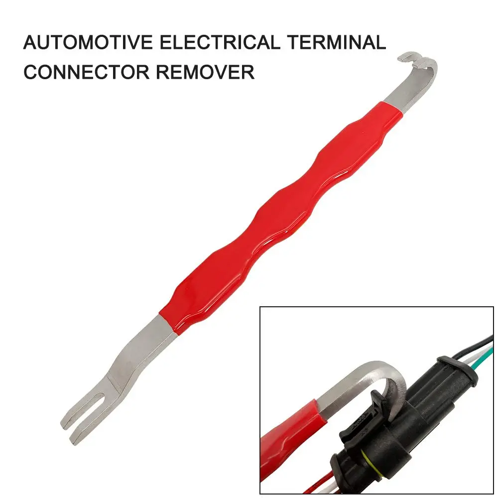 Automotive electrical terminal connector separator removal tool, 2-in-1 straight and bent head electrical disconnect pliers with non-slip grip, universal multifunctional tool for most vehicles