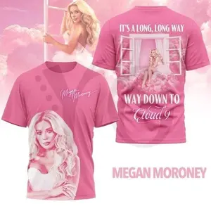 Megan Moroney Vintage Tee - Cloud 9 Tour 2026 Shirt, Sad Girl Country Blue Aesthetic Graphic, TikTok Viral Fit