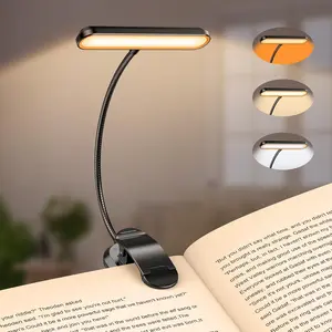Rechargeable Book Light for Reading in Bed with 19 LED &Memory Function-Eye Caring 3 Color Temperatures, 5 Brightness Levels, 80 Hrs Runtime Flexible Goose  Clip on Light for Book Lovers