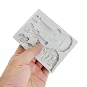Note Fondant Silicone Molds, DIY Guitar Violin Note Musical Instrument Chocolate Cake Decorations, DIY Epoxy Resin Mold, Clay Mold