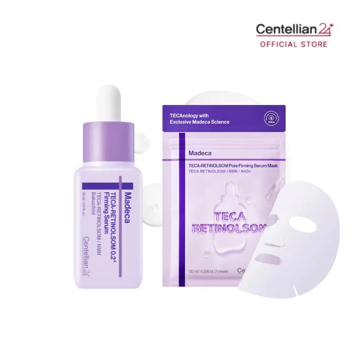 [NEW][Centellian24] TECA-RETINOLSOM Pore Firming Serum & Mask Set | Firming, Pore Refining, Elasticity & Hydration Care | Korean Skincare