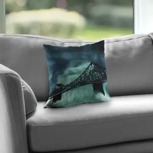 Begin Home Decor C1PT1414TJ6C0D 14 x 14 in. Montreal Jacques-Cartier Bridge Throw Pillow - Contemporary Decor