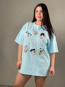 Friends Oversized 100% Cotton Top - Sequins On Design