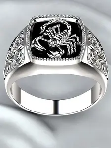Creative Electroplated Scorpion Shape Ring for Men, Punk Style Ring, Unique Design with Stylish Patterns, Dark Aesthetic Rings, Perfect Gift for Boyfriends or Friends
