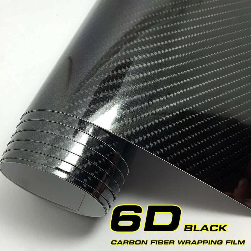 High Gloss Black Carbon Fiber Car Wrap Vinyl Bubble Free Air Release Adhesive Car Wrap Film Roll Automotive DIY Decals