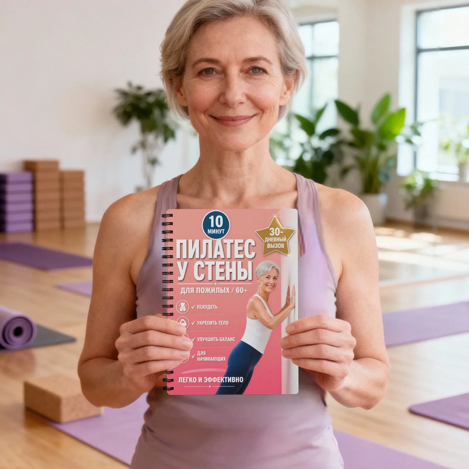 Pilates Wall Workout for Seniors, 30-Day Challenge, 10 Minutes Daily, Easy-To-Follow Exercises, Ideal for Home Fitness