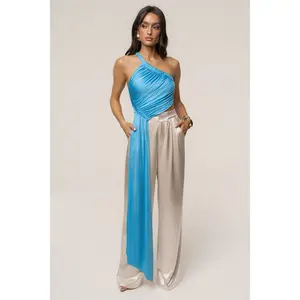 Blue Spotlight Draped Top