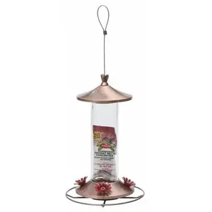 Woodstream 710B 12 Oz Brown Copper Hummingbird Feeder, 12Oz, Hummingbird Specific