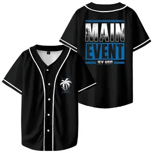 Jey Uso Main Event Baseball Shirt Fashion Jersey Unisex Short Sleeve V Neck Tops Shirt Size S-5XL