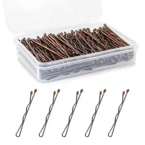 Mini Bobby Pins, 150 Count 1.38 Inch Small Hair Bobby Pins with Storage Box for , Girls and Women - Brown