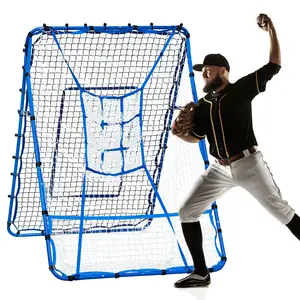 Winthai 6×4FT 7×4FT Baseball Pitching Rebounder Net, 9 Hole Batting Target Softball Training Hitting Nets with Strike Zone, Adjustable Bounce Rebound Pitch Back Trainer Net, Practice Equipment for Backyard