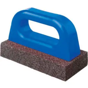 Bon Tool B607674 Fluted Rub Bricks Venetian Plaster Scrapers - Solid Float, 8x3.5x1.5 in, 20 Grit, Plastic Handle