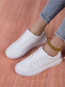 Women's Fashion Sneakers: Minimalist All-White, Casual, Comfortable & Versatile, Non-Slip Breathable, 4-Season Essential to Unlock Daily Stylish Outfits