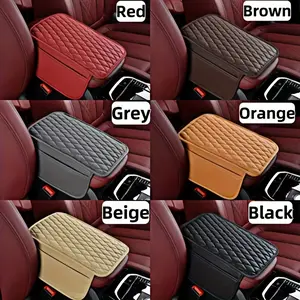 Car Armrest Box Mat, PU Leather Storage Pad, Multiple Colors, High Quality