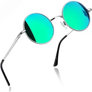Hippie Round Sunglasses for Women Men Circle Sun Glasses UV400 Protection