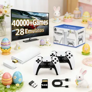Mass Games Retro Game Console - 40,000+ built-in games & 19 emulators, 4K output, 128GB SD card, 2 wireless controllers | Perfect Easter’s Day gift for kids and adults, portable gaming system