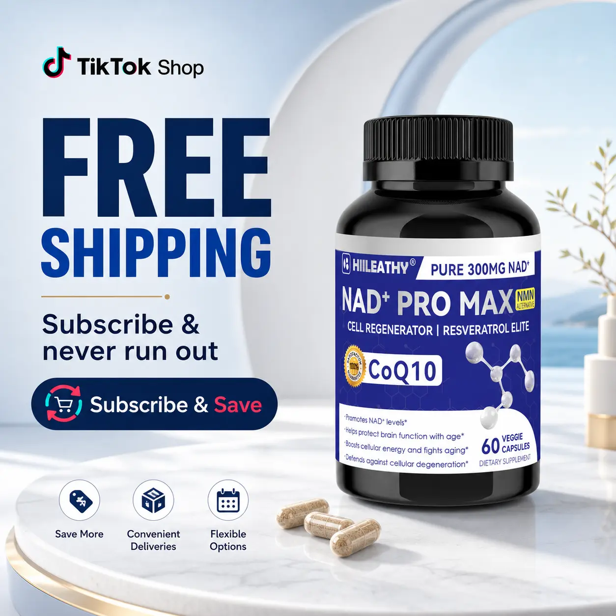 HIILEATHY NAD+ PRO MAX | NAD+ with CoQ10 & Resveratrol