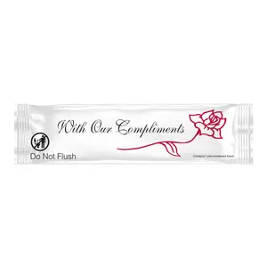 Pre-moistened Hand  - "With Our Compliments" Logo 10x8" Extra Thick -Scented Pack of 50 Individually Wrapped Wet