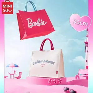 MINISO Barbie Daylight Shine Tote Bag - Large Capacity Handbag for Cosmetics, Phones & Essentials. Perfect for Women, Stylish & Practical