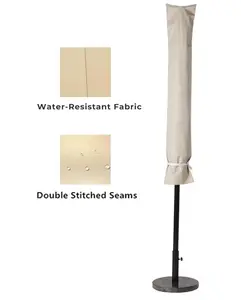 Weather Resistant Patio Umbrella Cover 9 To 10.5 Ft Beige Straps Tie Weather Resistant Patio Umbrella Cover 9 To 10.5 Ft Beige Straps Tie