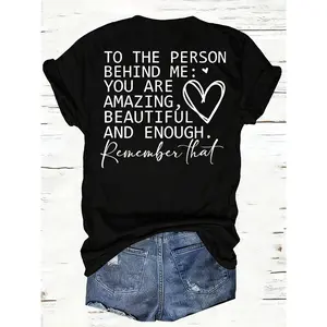 Spring And Summer Women Casual Letter Printed  Short Sleeve T-shirt-Casual Wear, Commuter Home Dual-use, Machine Washable, Breathable Fabric, Summer Wardrobe Essential