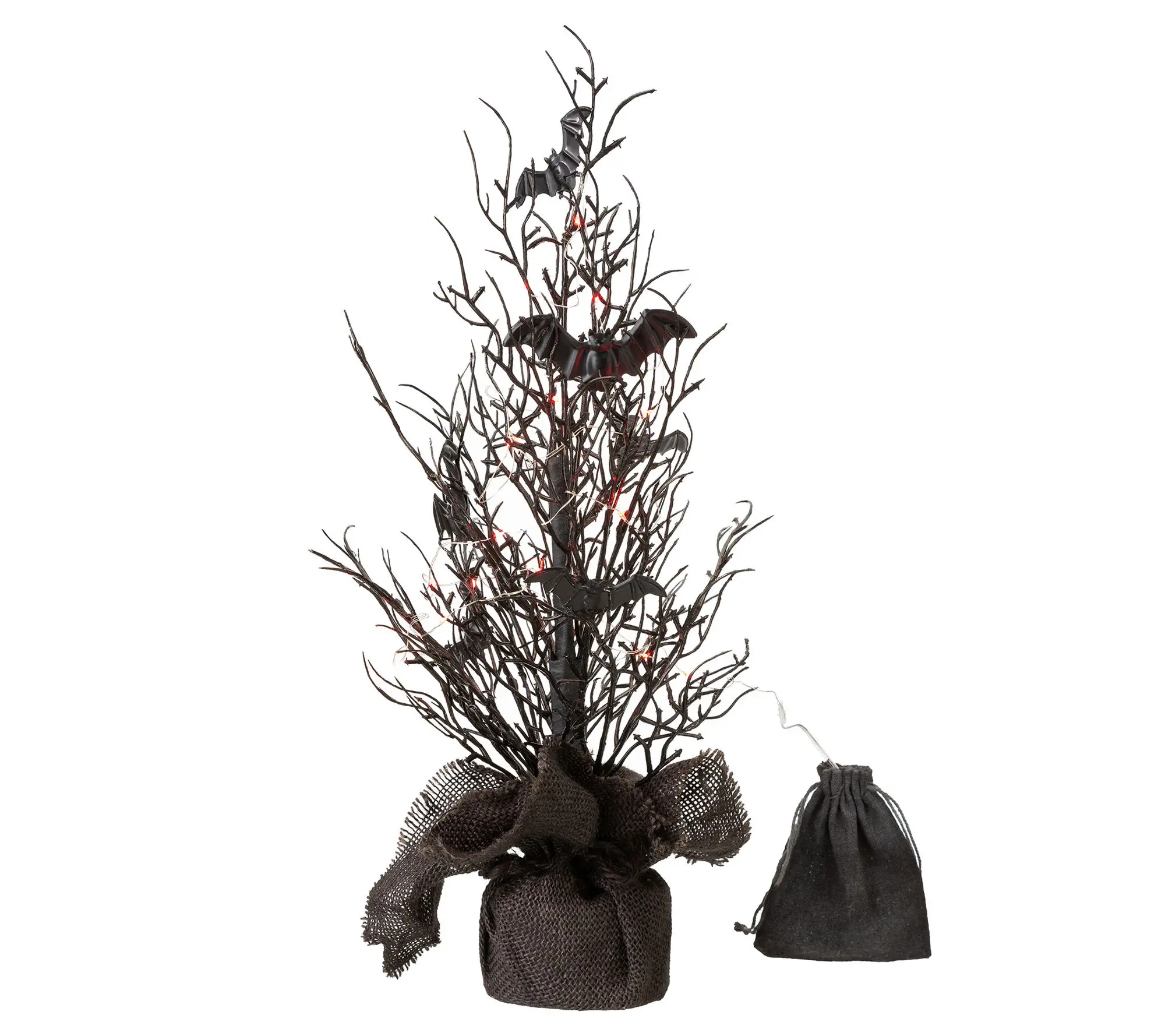 Glitzhome 20" Batty Halloween LED Lighted Table Tree Decor