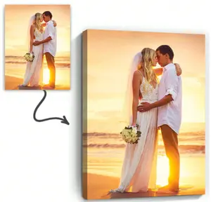 AOYADA Framed Personalized Custom Canvas Prints, Photos On Canvas Turn Your Photos Into Stunning Framed Wall Art, Digital Print Photos Onto Canvas, Suitable For Family, Couples, Lovers, Pets, Ideal For Home Decoration, Gifts, Souvenirs