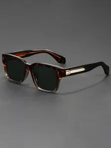 Simple Square Sunglasses with Metallic Accents Summer Trendy Sunglasses Suitable for Both Men and Women Suitable for Everyday and Casual Street Style