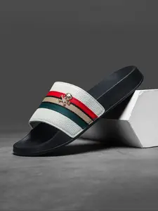 Three-Color Striped Skull Decorative Lightweight Slippers, Outdoor Anti-Slip Beach Shoes, Durable Unisex Home Slippers, Summer Beach Slippers