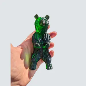 Green Crystal Dice Guardian Bear TTRPG Gift Gamer Gift Game Master Gift Dice Goblin Gamer Accessories for Tabletop Green Bear Nerd Gift