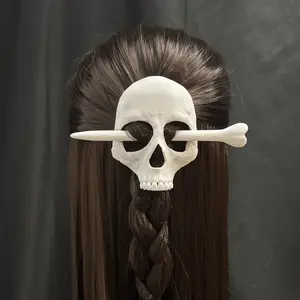 Horror Skull Hair Pin Set, 3D Skull & Bone Hair Stick, Gothic Retro Style for Women, GF, Wife,  3D Print Unique Anime-Inspired Accessory for Alt Girls, Holiday, Birthday Hairpins Gift for her