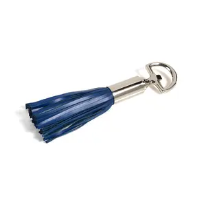 Royal Blue Leather Tassel Bottle Opener - Blue/Nickel