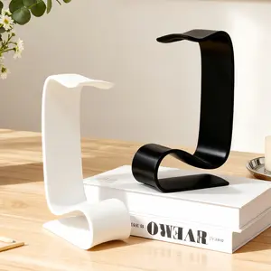 1pc minimalist, 5-shaped headphone stand, Headphone hook, accessories with sleek lines, scratch-resistant, wear-resistant, and sturdy load-bearing, desktop organizer, practical holiday gift, perfect for office and gaming room displays