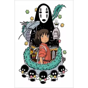 Spirited Away Anime Japan Wall Art Home Decor Movie Poster No Frame Decor Home, Kitchen, Garden, Living Room, Office